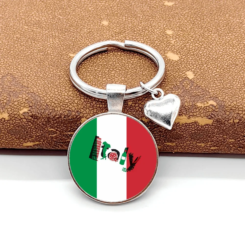 1Pc Classic Italy Heart Charm Keychain Couples Keyring Jewelry Souvenir Gifts For Christmas New Year