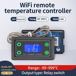 Controlador de temperatura inteligente Digital con Wifi, termostato de 10A, interruptor de Control de refrigeración y calefacción con Sensor, ZFX-WT01 de sonda