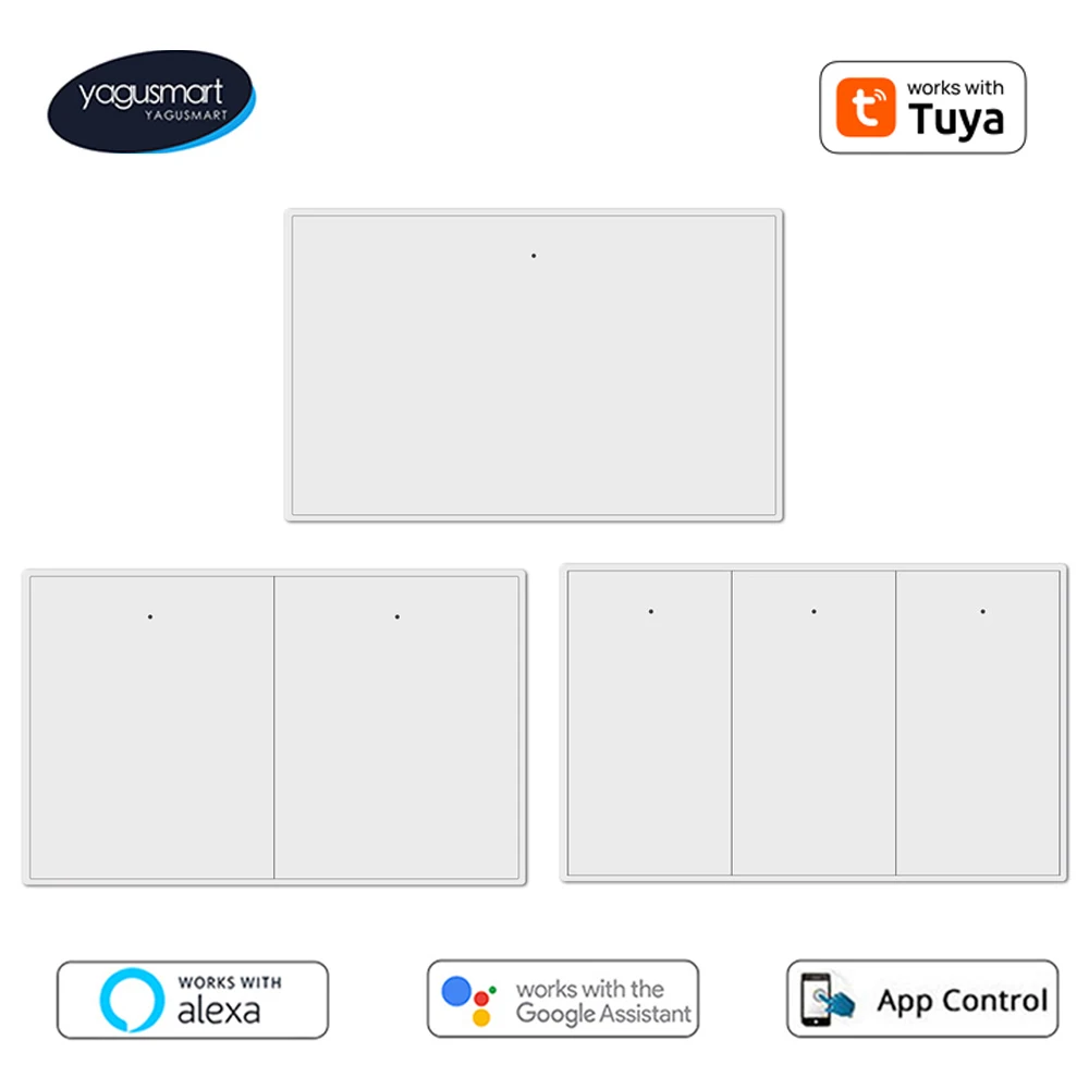 Yagusmart WiFi Smart Switch Wall Push Button Switches Work with Tuya APP Alexa Google Home Control 110-240V Zemismart Switches