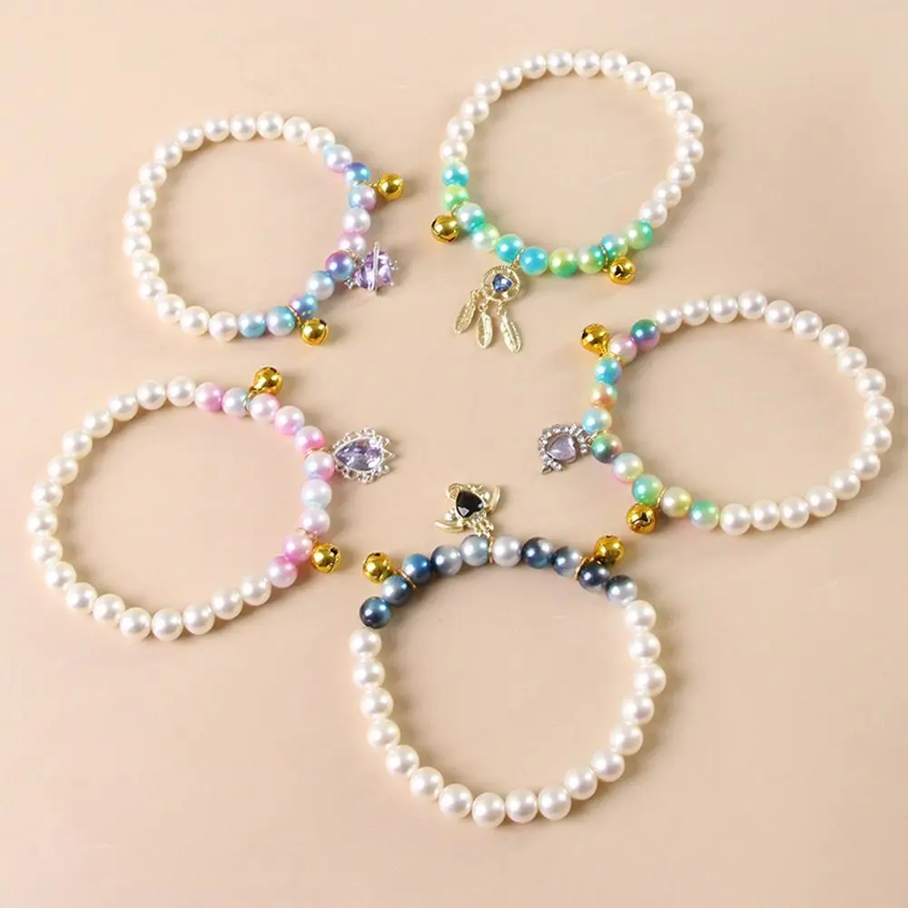 

Elastic Rope Pet Pearl Collar Princess Style With Crystal Pendant Cat Necklace Cat Accessories Pet Jewelry Cat Neck Chain Puppy