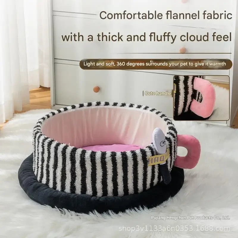 New cross-border pet cat litter dog litter striped three-piece set cat house cat bed sofa pet litter pet supplies