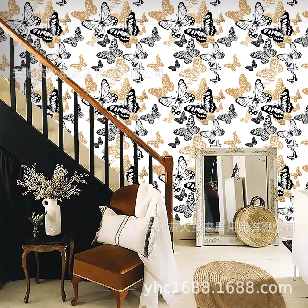 Peel and Stick Butterfly Wallpaper Removable Insect Contact Paper Self Adhesive Wallpaers for  Kids Bedroom Living Room Decor
