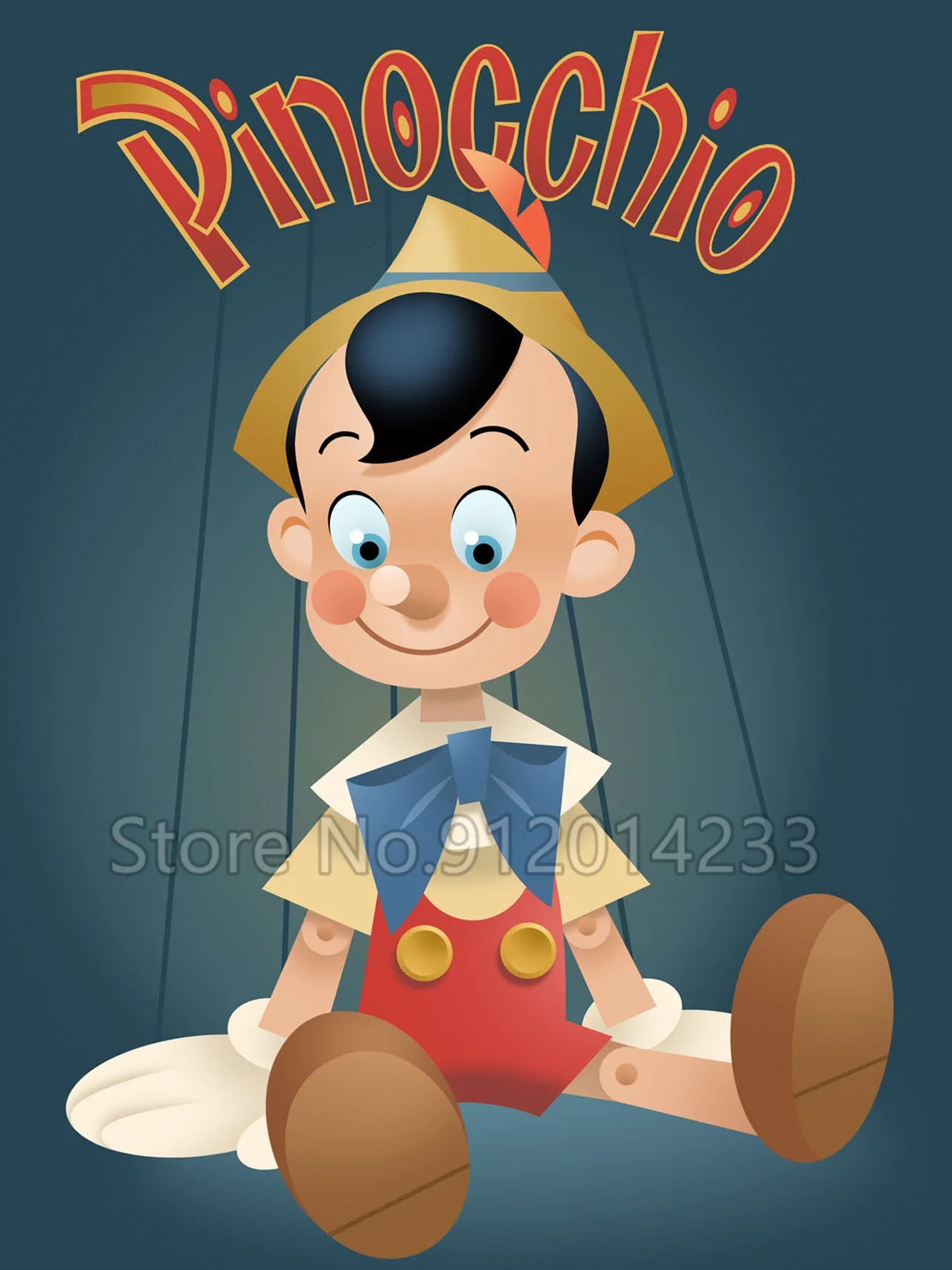 Jigsaw Puzzle Disney Pinocchio 300/500/1000 buah, teka-teki kayu Anime kartun untuk permainan kecerdasan anak-anak, mainan buatan tangan