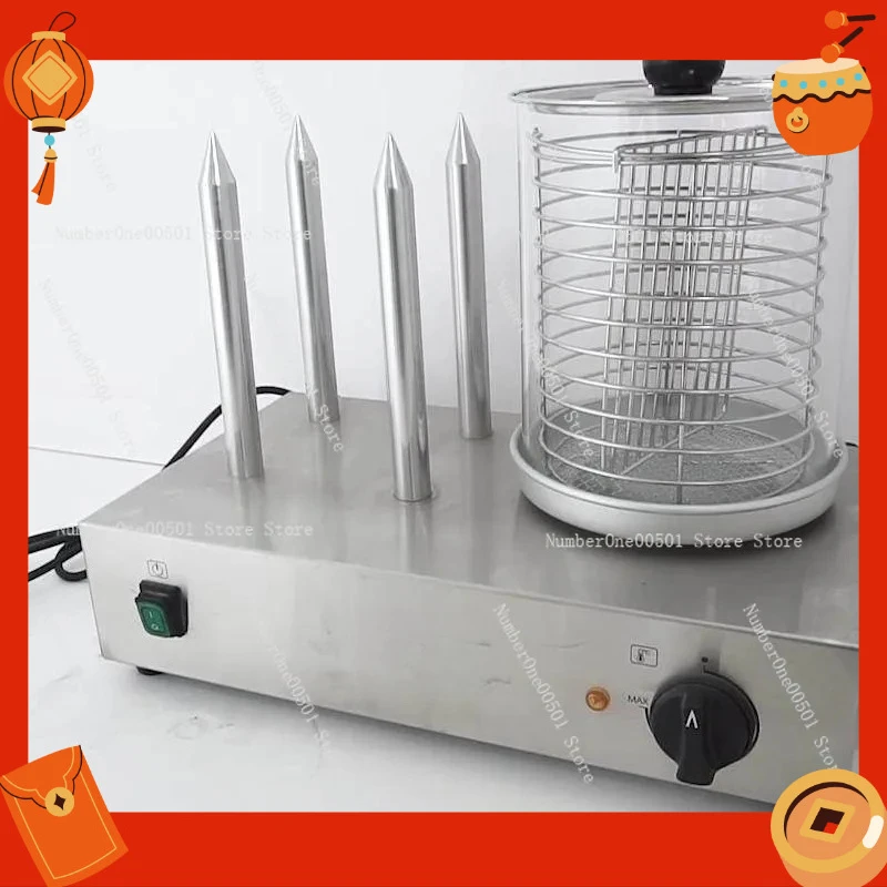 

Commercial Steam Hot Dog Roller Griller with Warmer and Display Case for Convenience Store Buffet