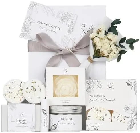 

Подарочный набор для спа-процедур с кокосом и лавандой для женщин – Набор для ухода за собой для мамы, жены, сестры – Подарочный набор на День святого Валентина и День рождения