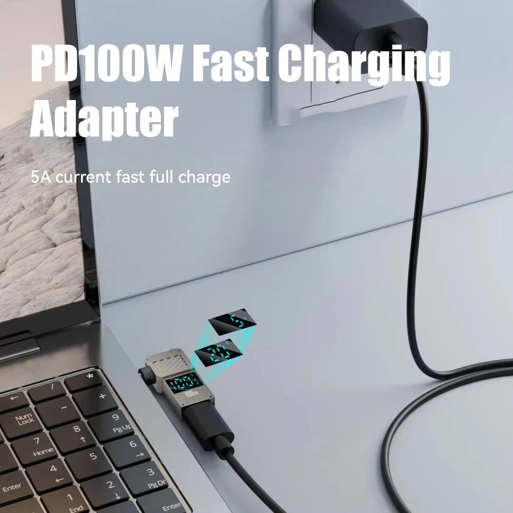 PD100W Type-C To DC Plug Converter USB C To DC Laptop Charging Adapter Power Charger Connector Tip for Lenovo Thinkplus HP DELL image 3