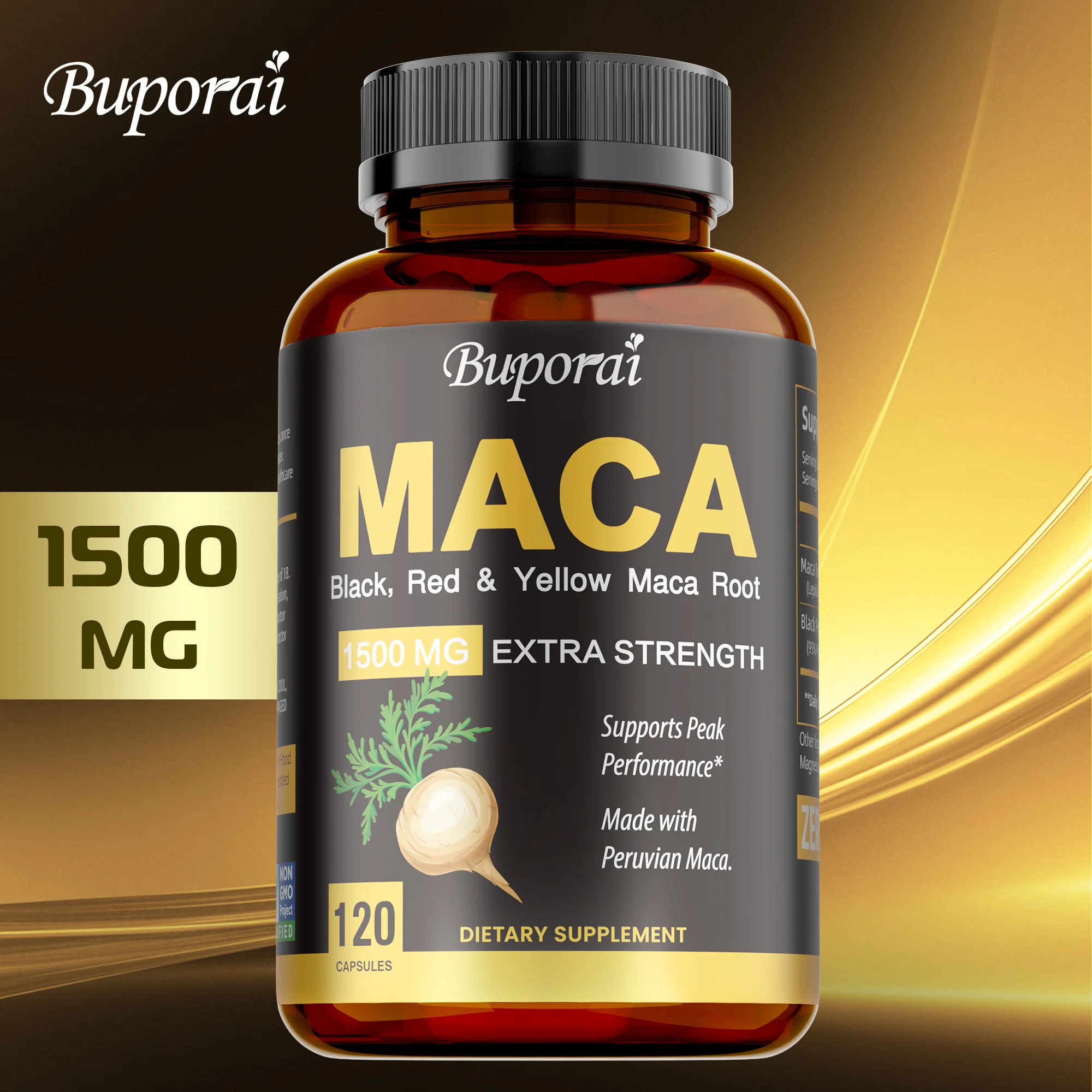 

Organic Maca Capsules - Balances Hormone Levels, Boosts Energy, Improves Mood, and Boosts Vitality