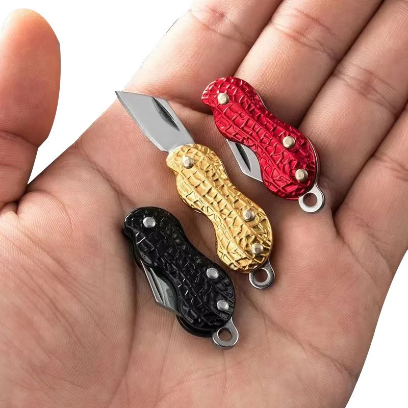Mini folding knife, exquisite stainless steel sharp utility knife for outdoor carry, keychain, and package opening