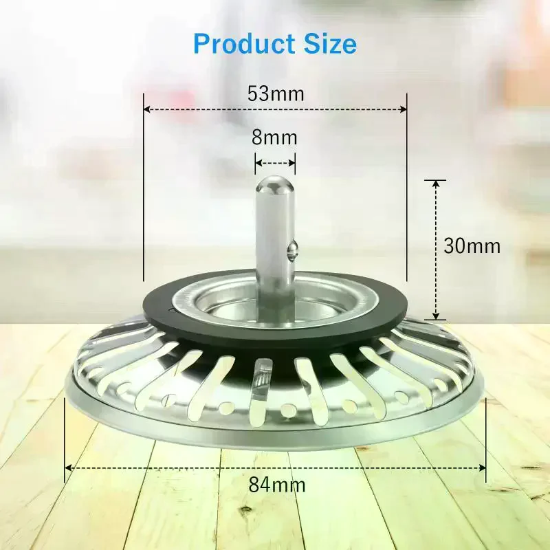 84mm Kitchen Sink Filter Hole Bathtub Hair Catcher Stopper Bathroom Sewer Drain Strainer Basin Sink Waste Filter Tools