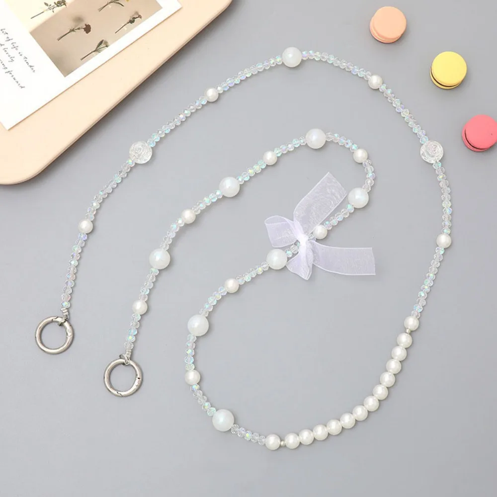 

Hanging Rope Beads Crossbody Phone Strap Bear Bowknot Mobile Phone Lanyard Long Cute Phone Neck Straps Phone Case Hanging