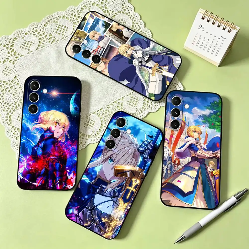 Saber a-Artoria FGO Phone Case For Samsung Galaxy A73,A72,A71,A70,A53,A52,A51,Soft Silicone Black Cover