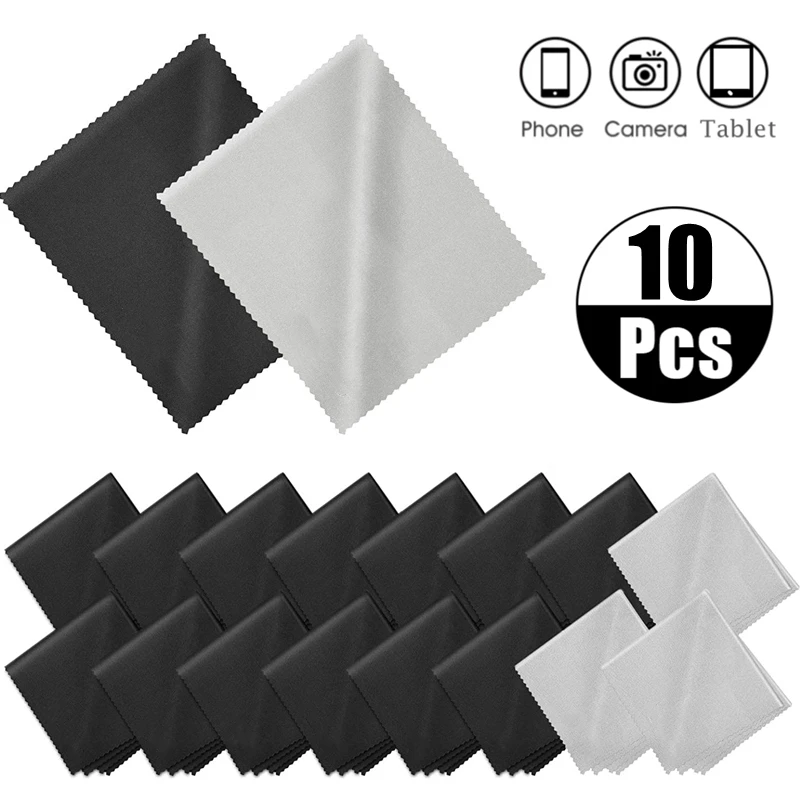 10pcs Glasses & Screen Cleaner Microfiber Cleaning Cloth For Camera Lens Mobile Phone Laptop Screen Cleaning Wipes For iPad Pro