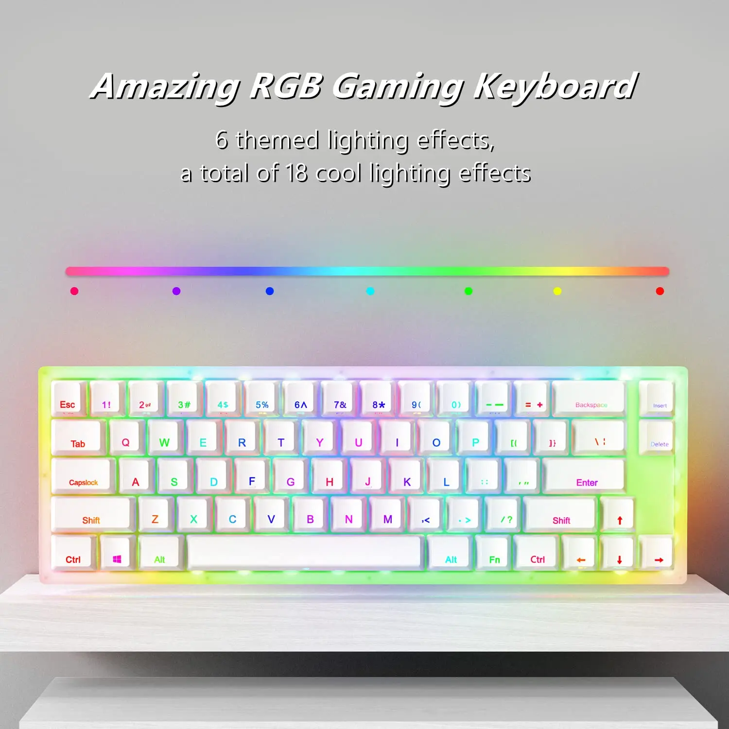 Imagem -05 - Teclado Mecânico com Fio Gaming Rgb Backlit Gateron Switch para pc Laptop Mulheres K66 Gamer Hot Swappable Tipo-c