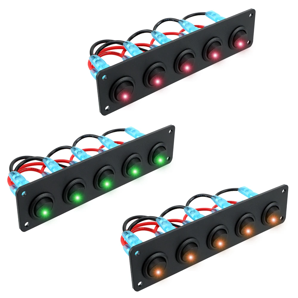 Runde Dash Rocker Kippschalter für RV Boot Yacht Marina car Marine wasserdicht 12-24V LED