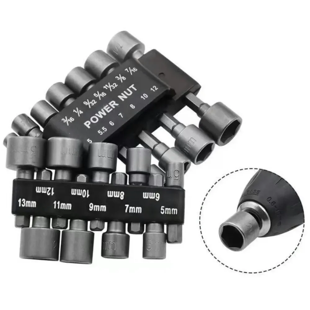 

9/14PCS Hexagon Nut Driver Drill Bit Socket Screwdriver Wrench Set Drill Bit Adapter for Electric Screwdriver Handle Tool 5-13mm