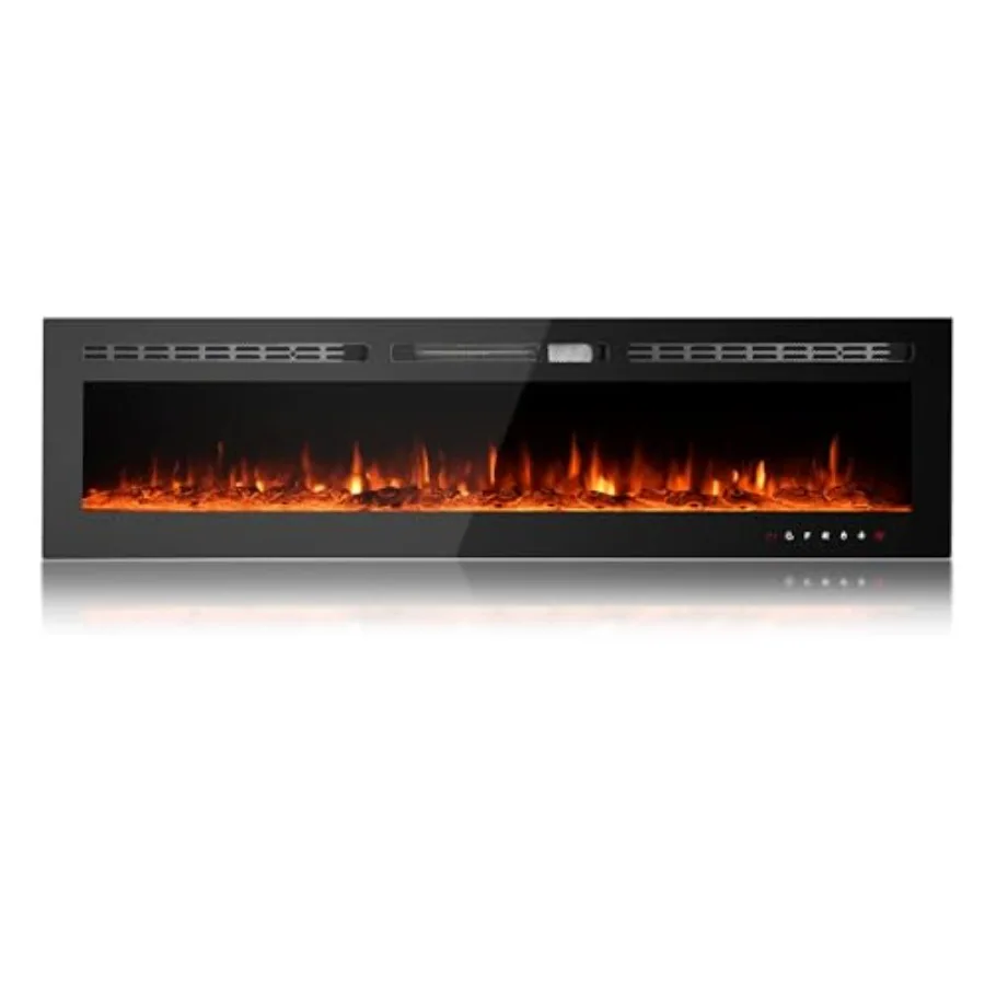

70-дюймовый отдельно стоящий электрический камин с 12 цветами пламени, регулируемой мощностью и настройками температуры. Работа с дистанционным управлением.