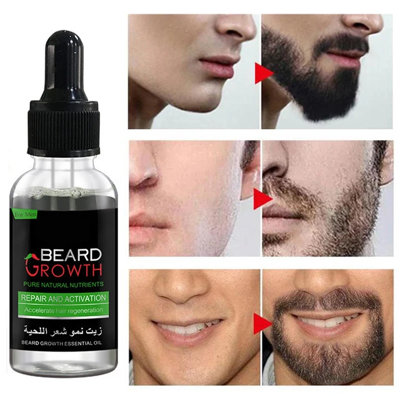 Natural Men\'s Beard Essential Oil Hair Loss Treatment Quick Growth Repair Maintenance Nourish Ginger Vitamin E Beard Care 30ml