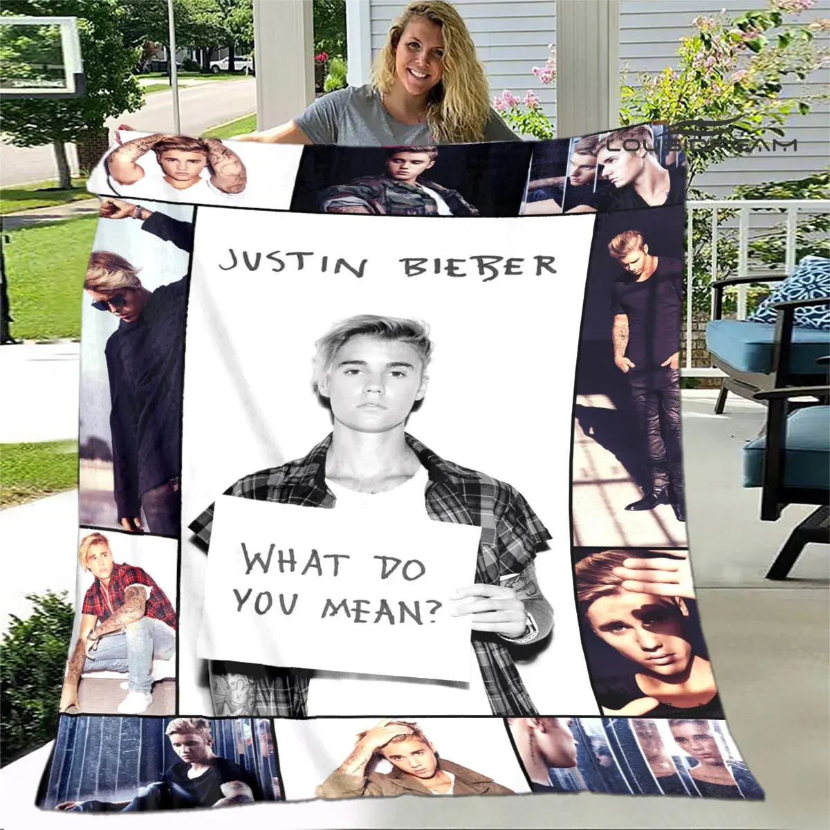 3D Justin Bieber printing blanket children\'s warm blanket Picnic blanket soft and comfortable blanket Home travel blanket