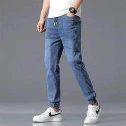 Spring Autumn Men Big Size Jogger Jeans Casual Streetwear Black Blue Denim Cargo Pants Stretch Cotton Taper Baggy Harem Trousers
