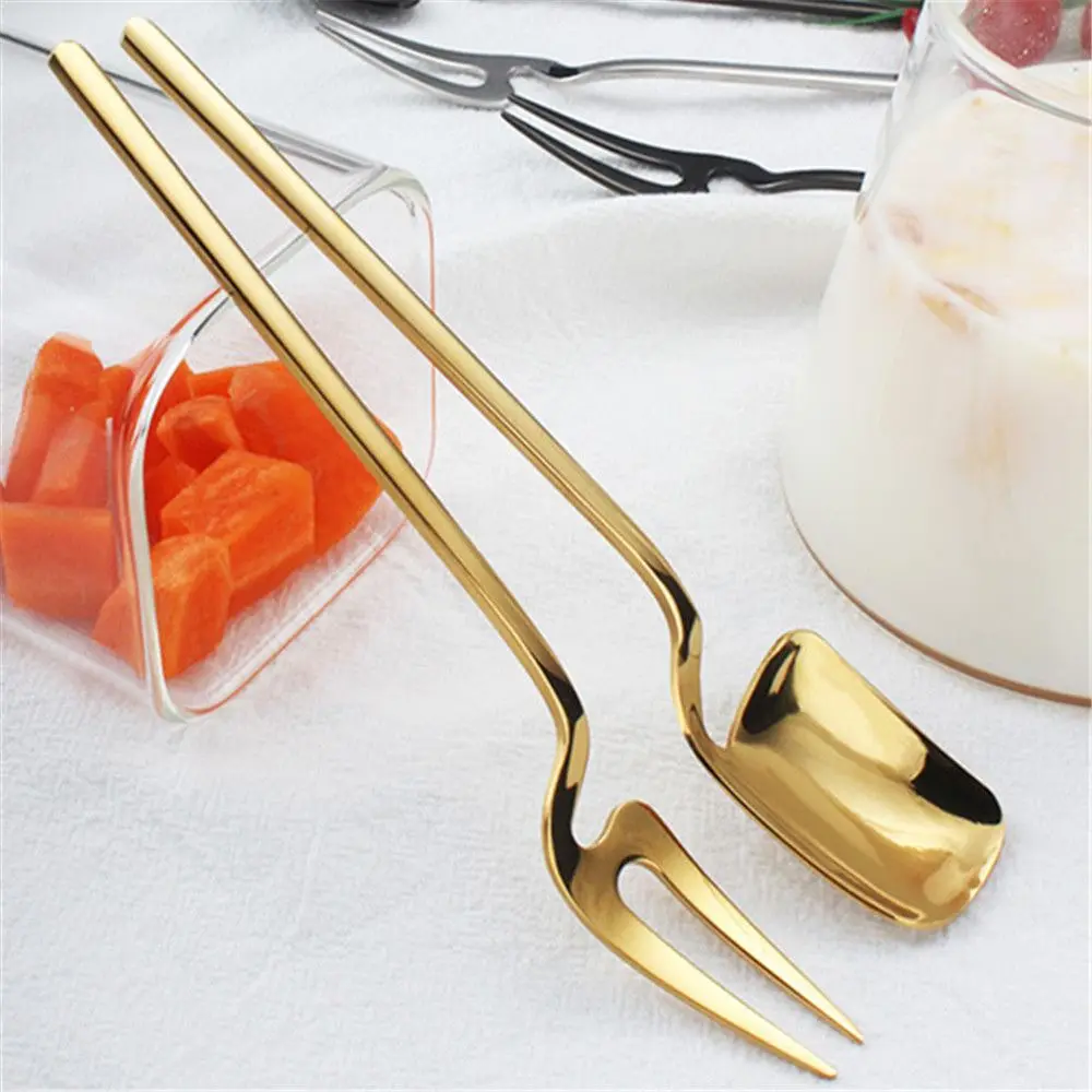 

Fruit Forks Dessert Spoon Teaspoon Wall Hanging Ice Cream Spoons Stainless Steel Coffee Spoon