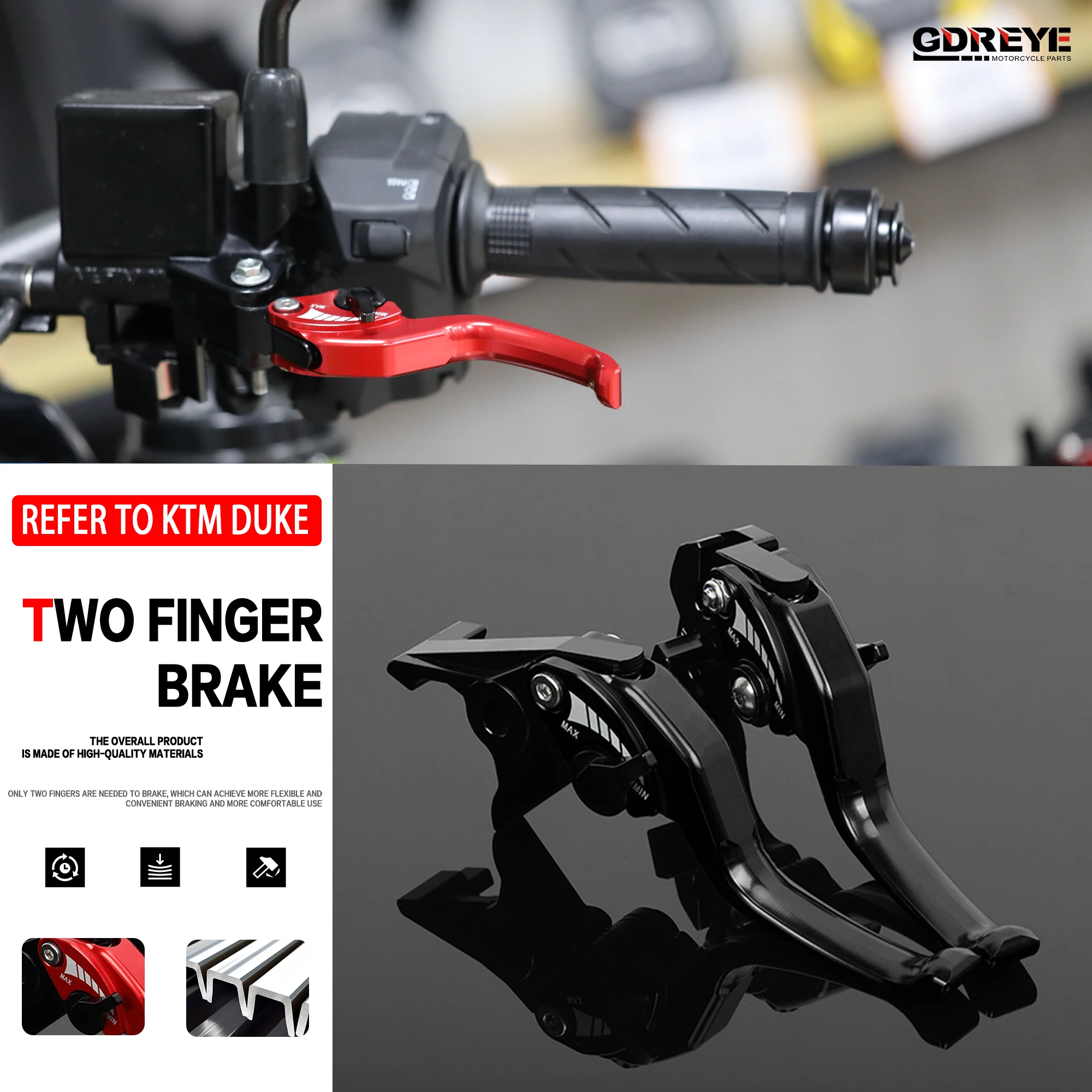 For KTM DUKE RC 390/250/200/125 Duke390 2010-2023 Motorcycle Duke 390 CNC Aluminium Adjustable Short Brake Clutch Lever Set