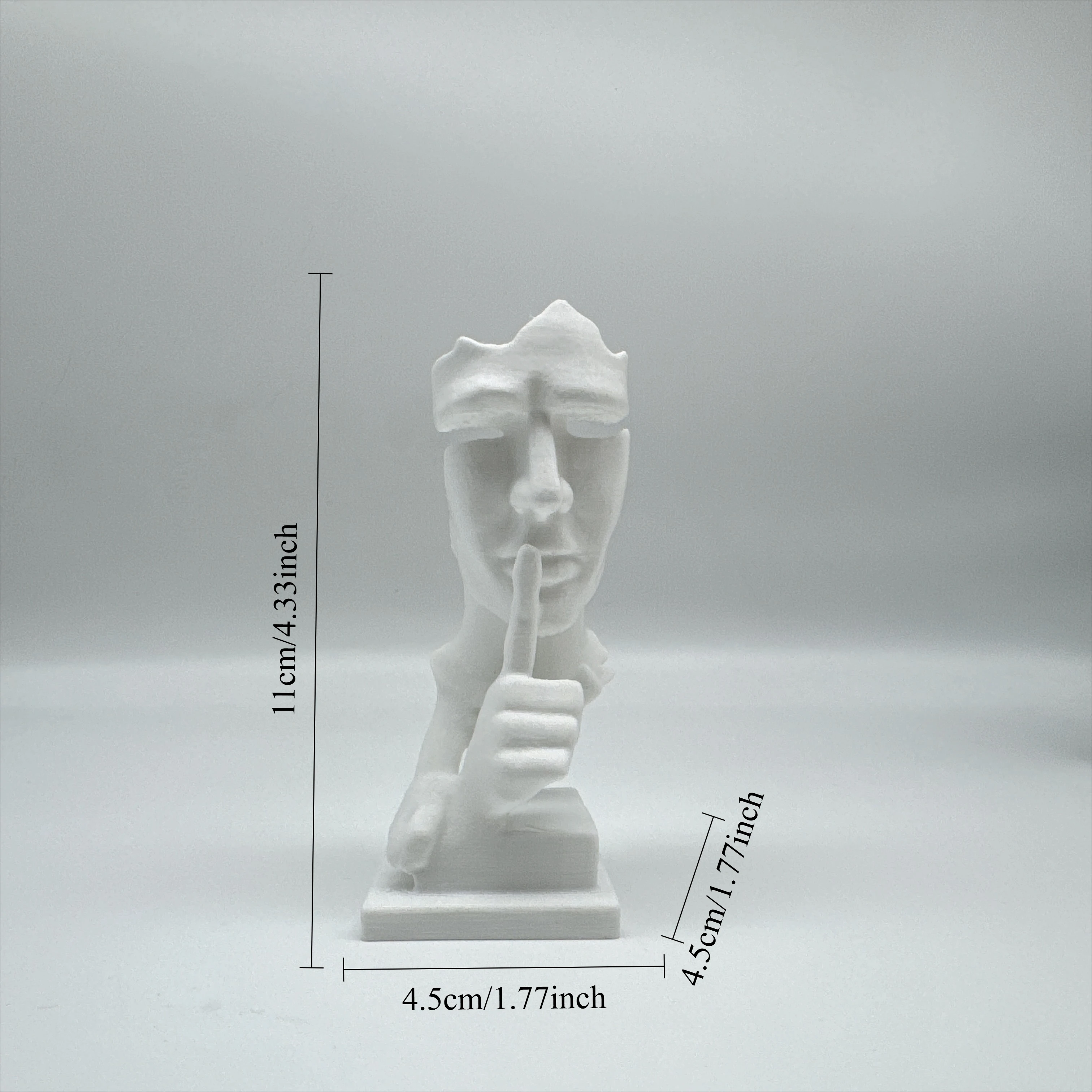 طباعة ثلاثية الأبعاد، الصمت هو الذهب المفكر النحت الحلي البلاستيكية، مجردة الحديثة بسيطة غرفة المعيشة سطح المكتب مكتب الديكور