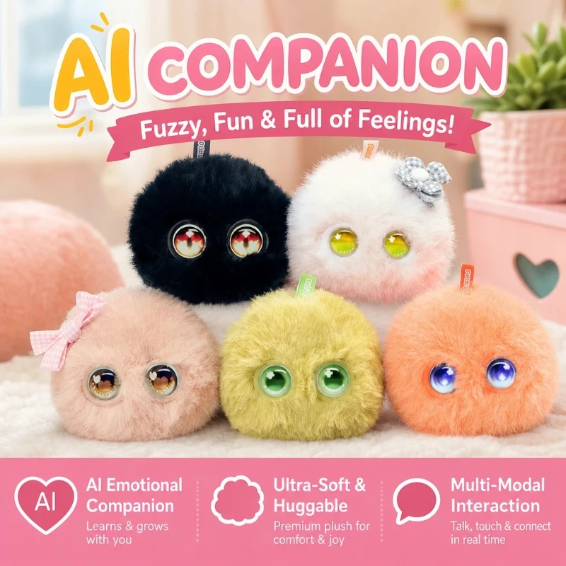 Fuzozo AI Smart Interactive Plush Pet Toy Emotional Companion Robot No Wifi Needed Bionic Interaction Talking Doll Birthday Gift