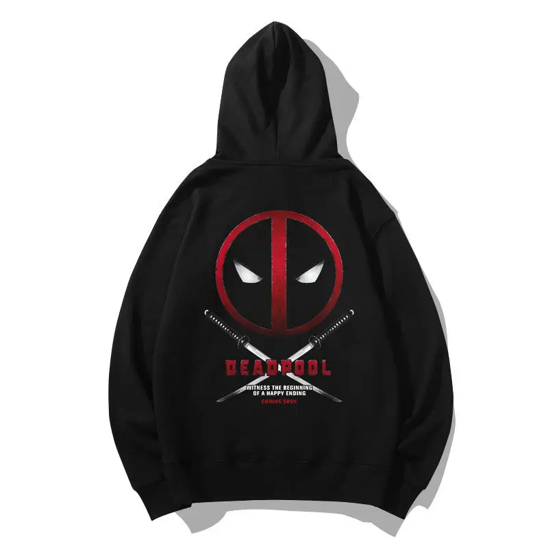 New Arrival Deadpool Marvel Co-branded Cotton Sweatshirt Deadpool Luxury Street Loose Hooded Jacket Kids Adult Sports Sweatshirt