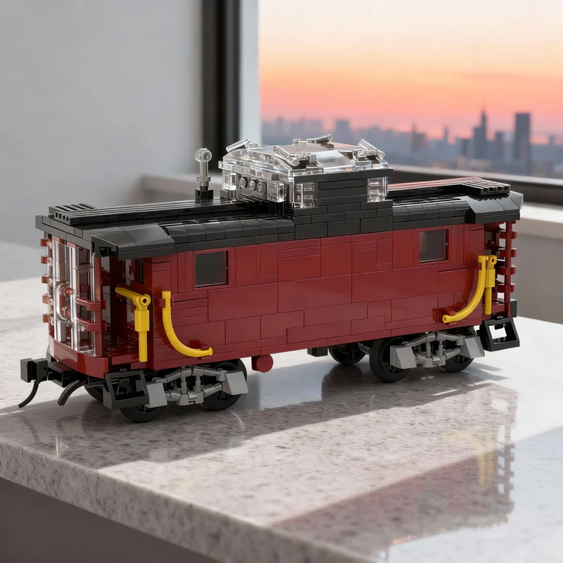 

Набор строительных блоков MOC PRR Caboose City Trains, 861 деталь, модель городского поезда, рождественский подарок, конструктор, архитектурная модель, развивающая игрушка, творческий набор для сборки
