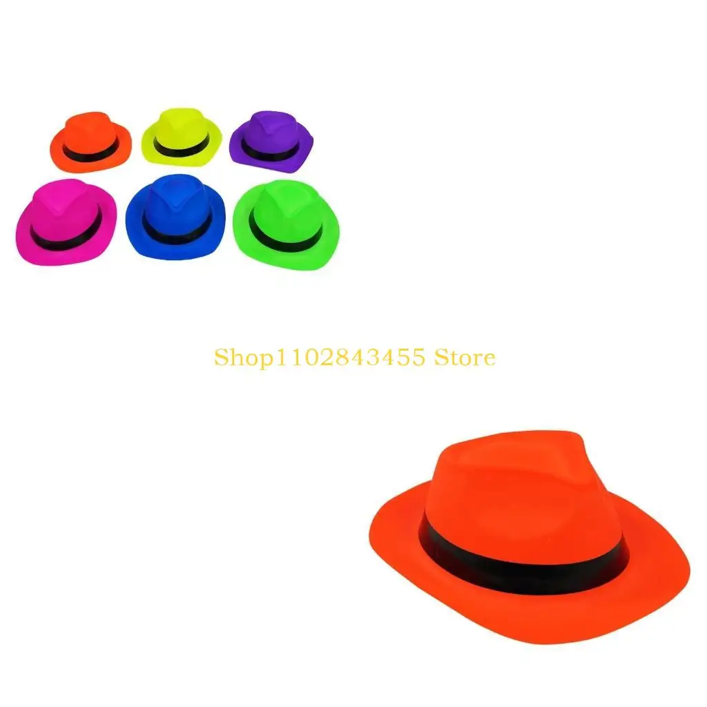 49MC Eye-catching Cowboy Hats Fluorescent Color Hat Novelty Western Hat with Bright