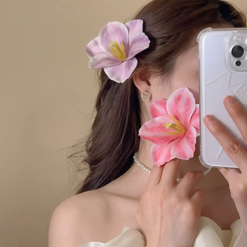 

Cloth Flower Hair Clip Vacation Style Headwear Korean Style Flower Hairpin Female Hair Accessories Duckbill Clip