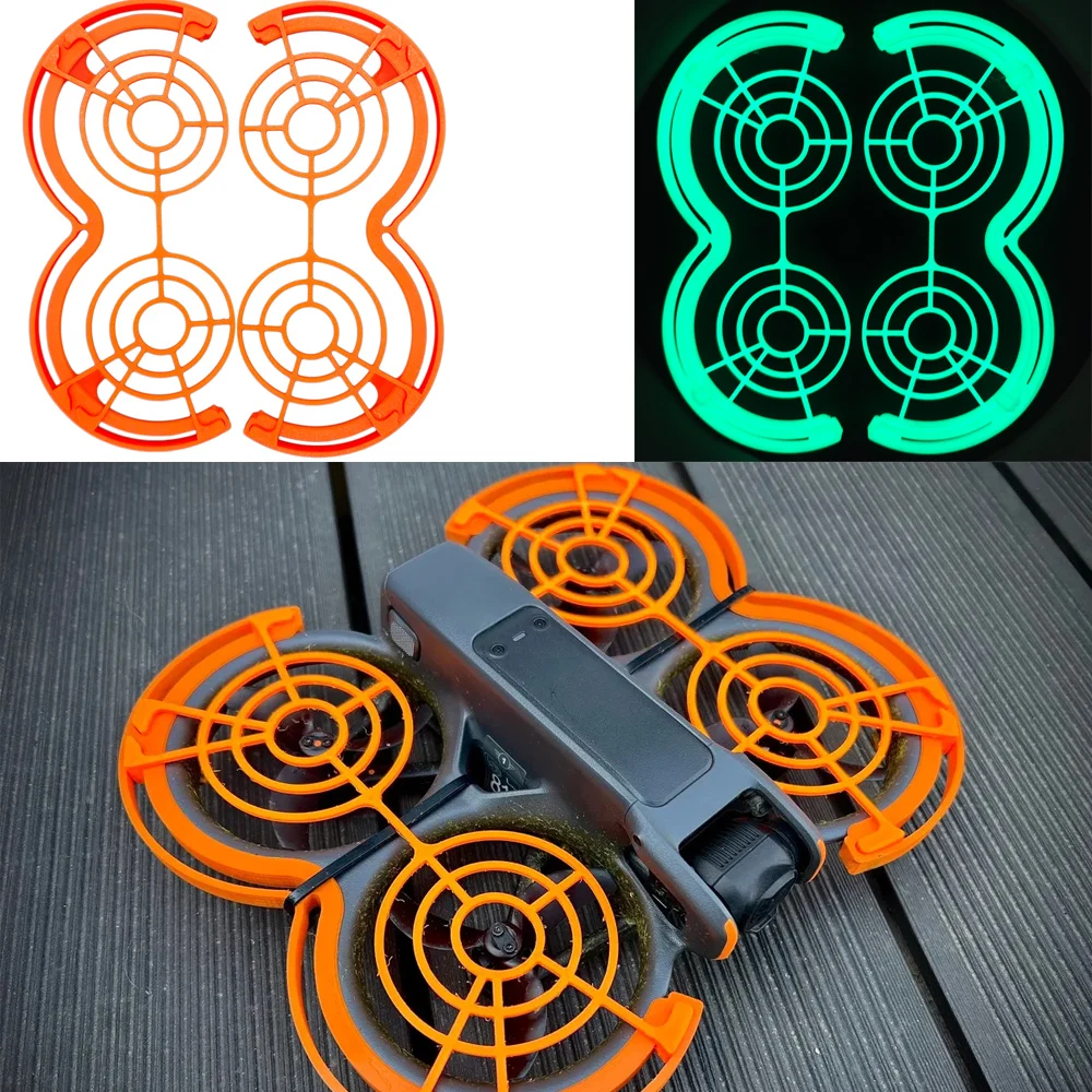 for DJI Avata 2 Protective Bumper Ring Drone Propeller Guard Anti-Collision Impact Protector Prop Bumper Fluorescent Orange