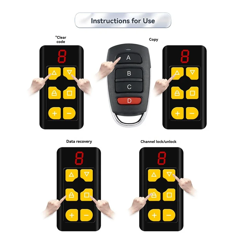 【B74A】Multi-Frequency 8 Channel Remote Control For Garage Door Rolling Shutter Door Gate Door Electric Door Copy Remote Control