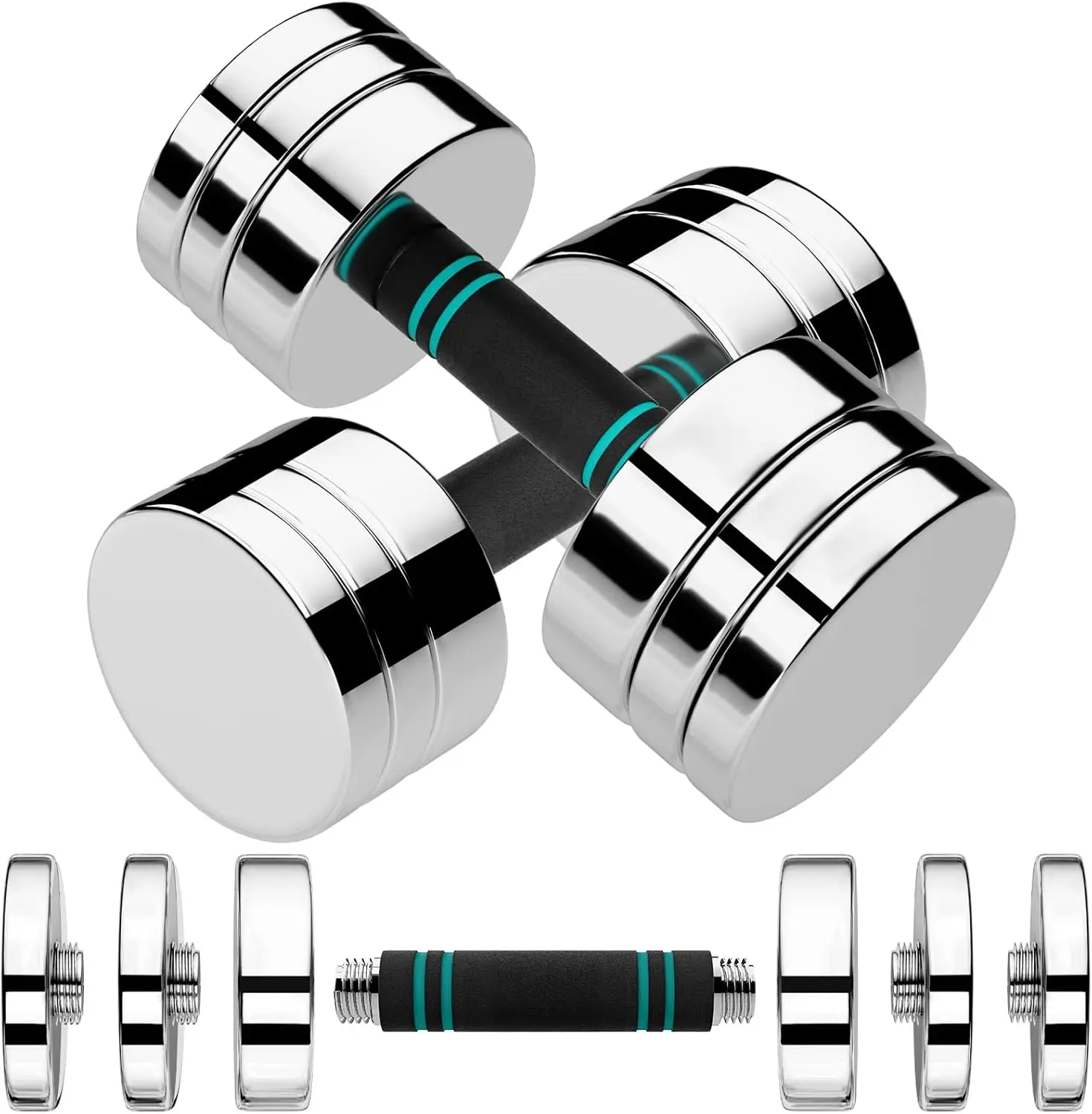 

Steel Adjustable Dumbbell Set of 2, 10/15lb Free Weights Dumbbells Set, Non-Slip and Comfortable Foam Handle, Adjustable Dumbb