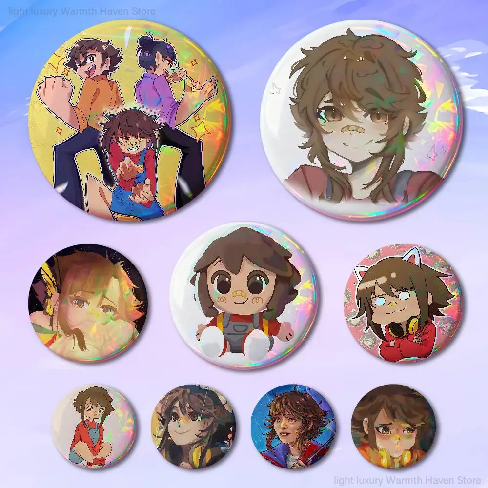 

U-Until T-Then Cathy Enamel Pin Tinplate Round Brooch Cosplay Nijigen Otaku Culture Badges 58mm 44mm 32mm 75mm 25mm