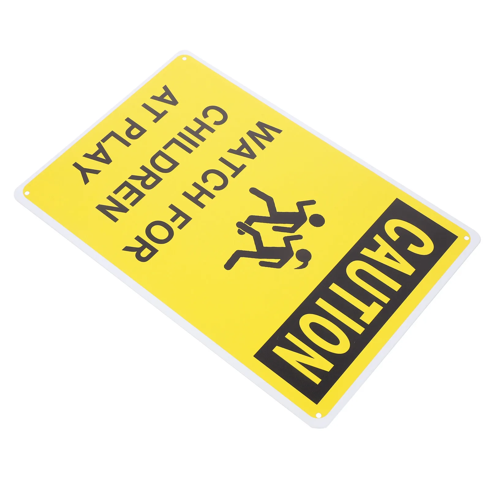Metal Road Sign Play Slow Down Caution Weatherproof Iron Street Traffic Warning Sign Convenient Street Signs