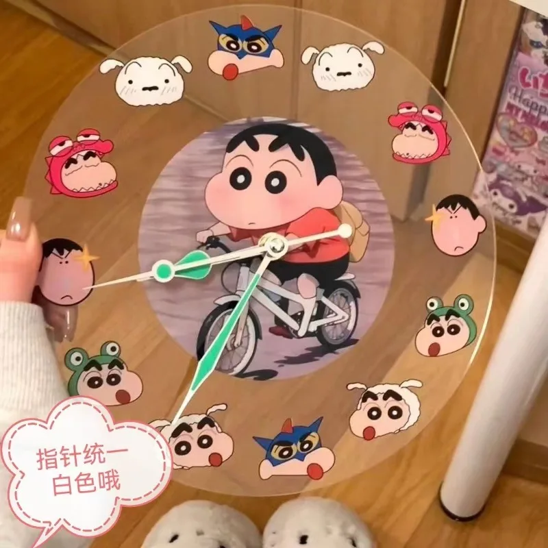

Creative Cartoon Cute Kawaii Anime Crayon ShinChans Acrylic Clock Cute Creative Simple Desktop Pendant Wall Hanging Clocks Gifts