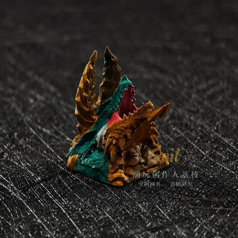 MonsterHunter Dragon Anime Artisan Point Keycaps Zinogre 3D Custom Handmade Gaming Decoration KeyCap for Mechanical Keyboard