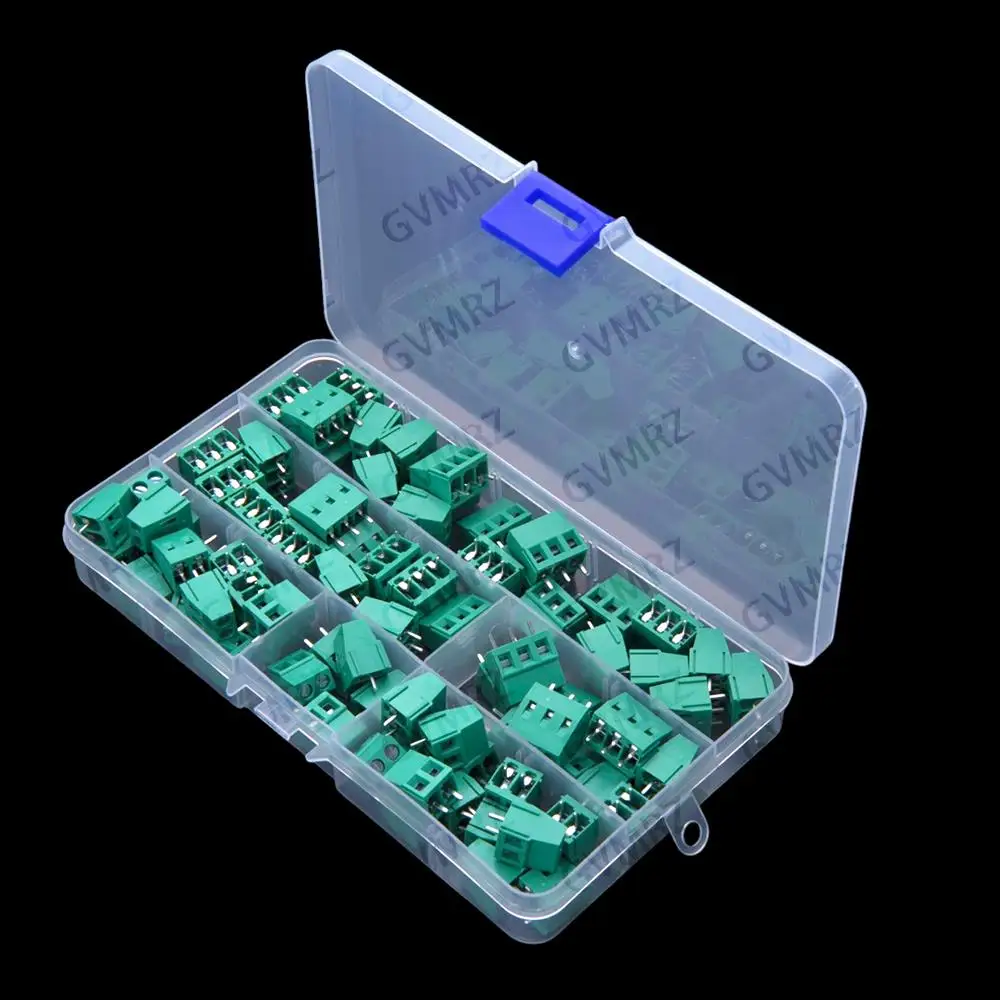 50PCS 2-4P 2EDG 5.08mm pluggable PCB terminal blocks 2P 3P 4P straight pin connectors set 5.08