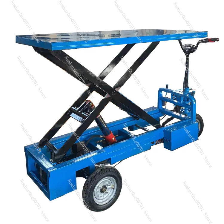 Electric Lifting Self-Unloading Dumptruck Inverted Riding Multi-Function Trolley Small Hydraulic Lifting  Platform Trolley