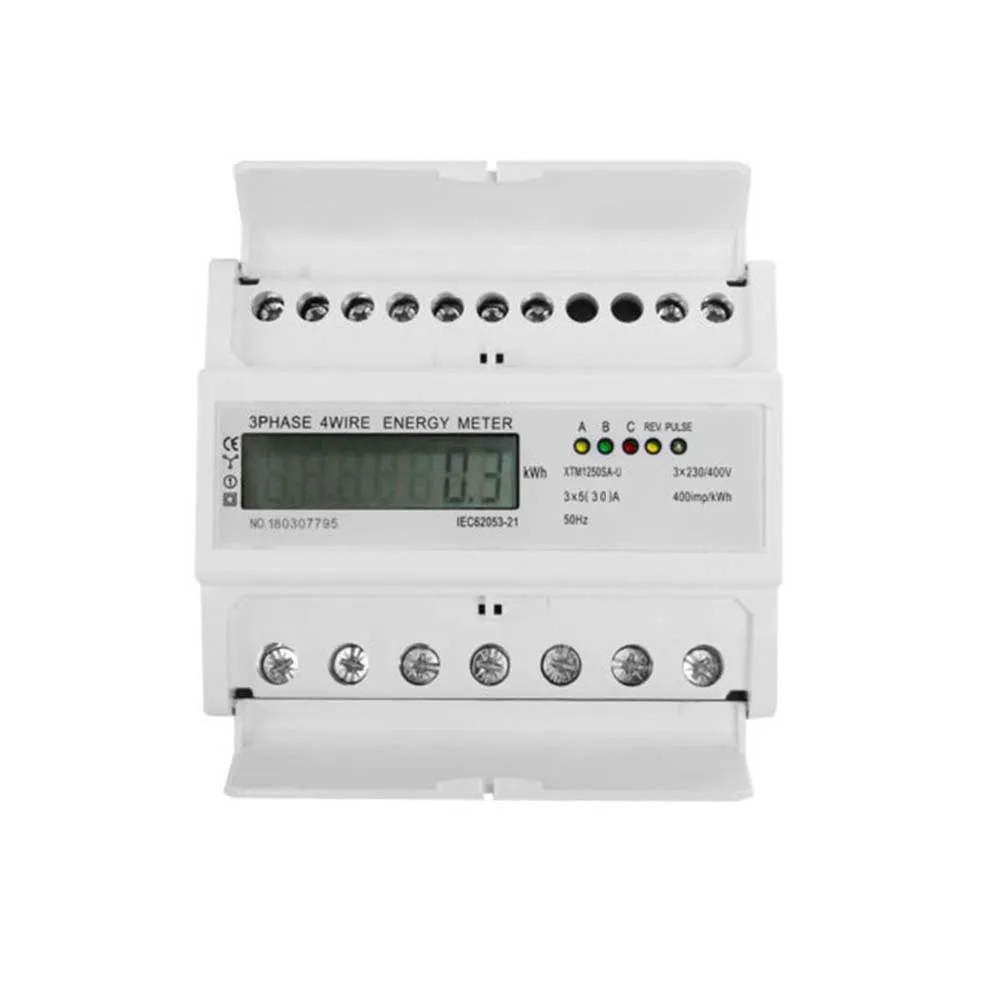 

3 Wire Energy Meter Xtm1250sa-U 5-30a LCD Display Rail Volt Amp Multifunction Wattmeter Circuit