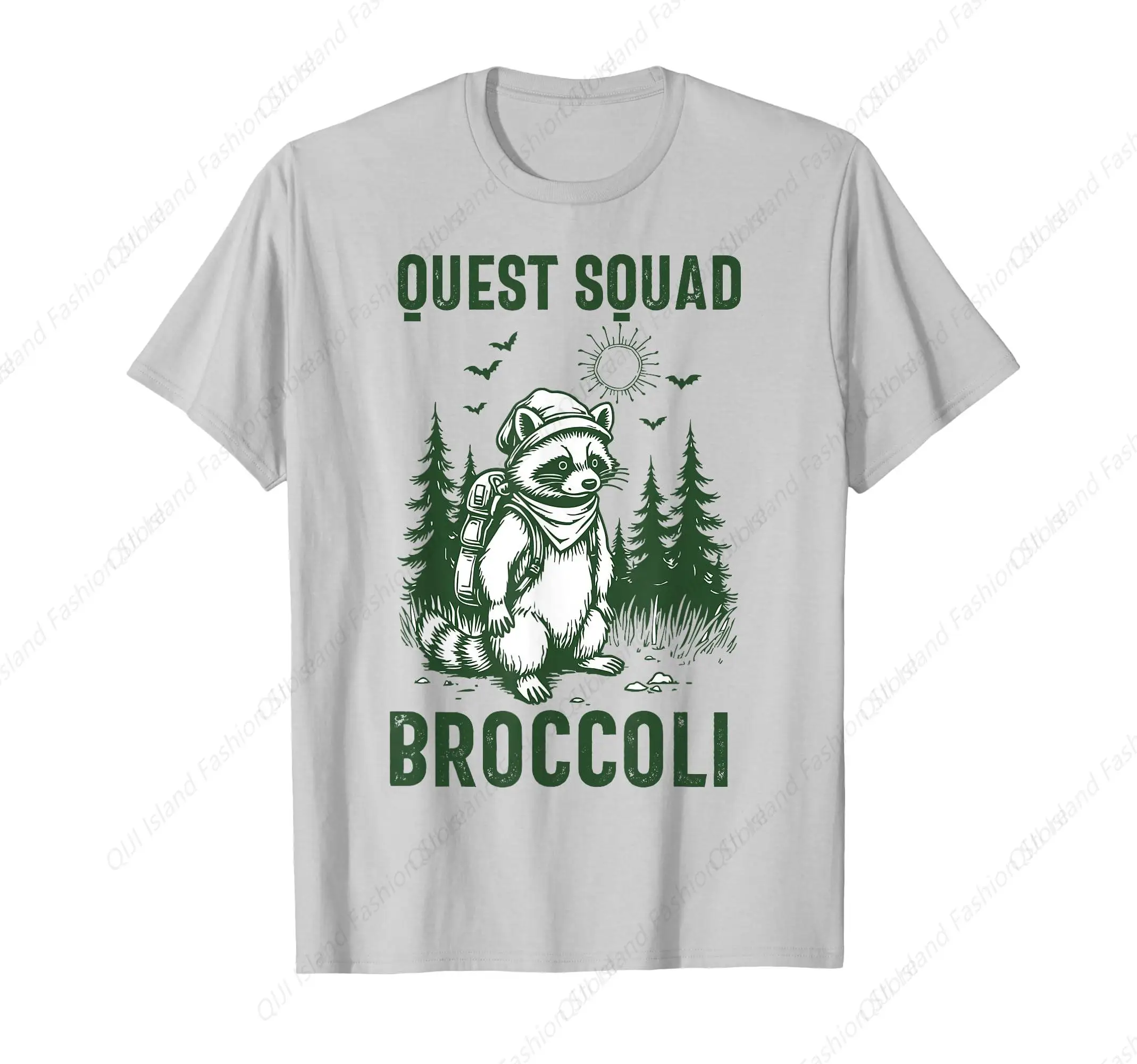 

Quest Squad Broccoli Funny Raccoon T-Shirt