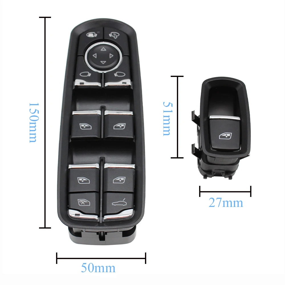 Car Master Power Window Switch Control Button For Porsche Cayenne Panamera Macan 7PP959855CDML 7PP959858RDML 7PP959858MDML