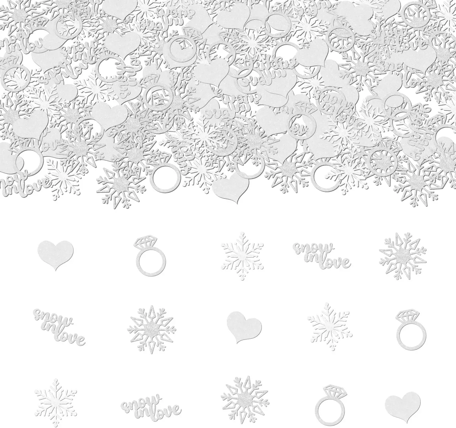 

200Pcs Snow in Love Confetti Winter Bridal Shower Decorations Snowflakes Table Confetti Diamond Bachelorette Party Supplies