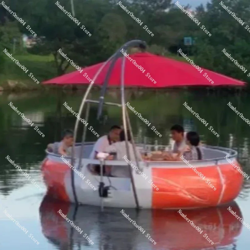 Water Hotel Family Gathering 6 Seats 8 Seats Electric BBQ Donuts Leisure Boat For Sale