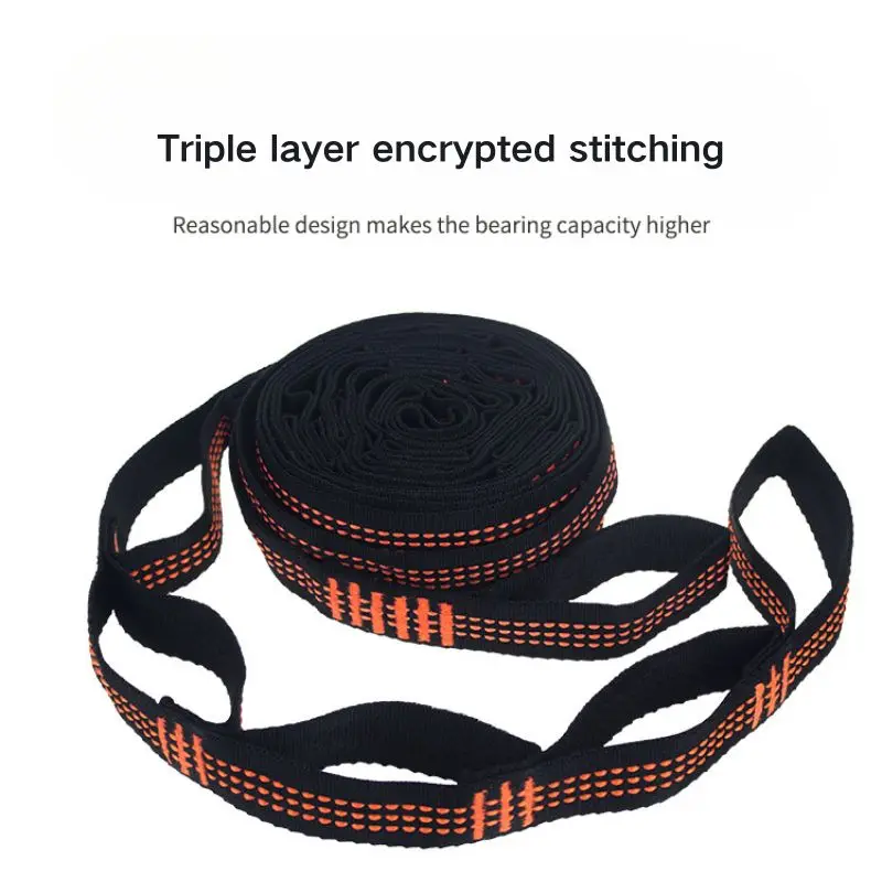 Outdoor Hammock Special Strap Multi Ring Set Tree Strap Hammock Rope High-strength Polyester Nylon Tree Strap