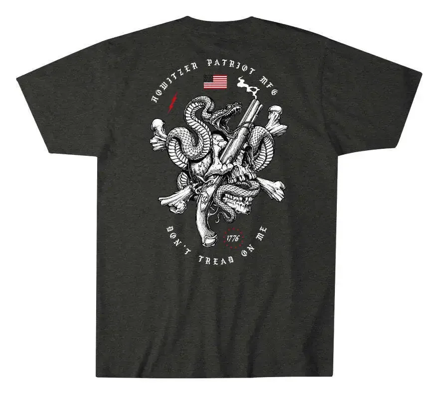 Don't Tread on Me | Snake Firelock Skull Grunt T-Shirt 100% Cotton O-Neck Short Sleeve Summer Casual Mens T-shirt Size S-3XL