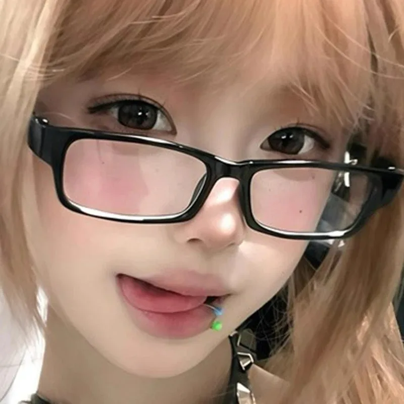 2026 Retro Square Small Frame Glasses for Women Girls Black Anti Blue Light Glasses Eyeglasses Japanese Vintage Y2k Decoration