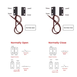 MC-38A Magnetic Switch wired Door And Window Sensor Detector Magnetic Switch NC/NO, Suitable For Home Security Alarm System