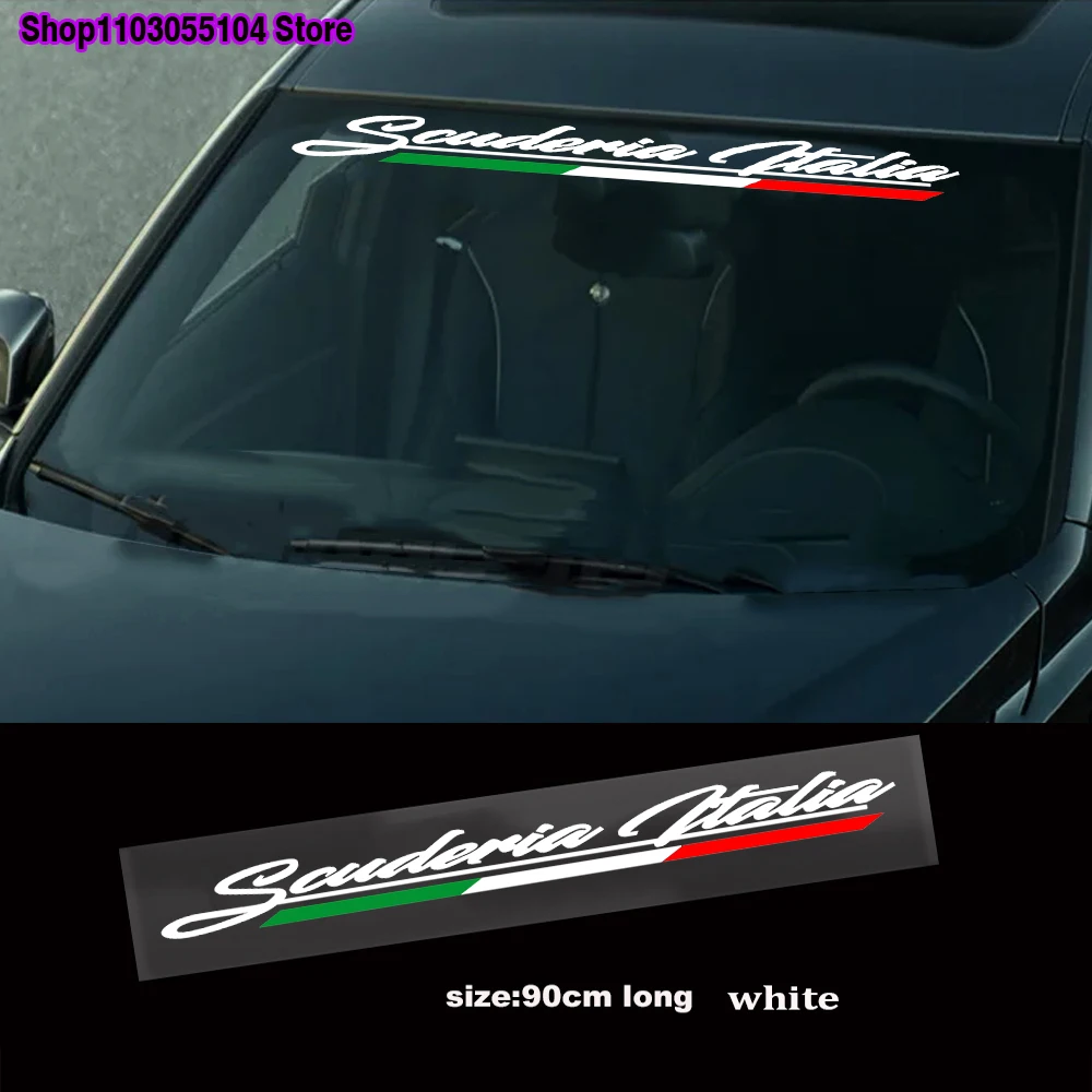 

1PC Car Windscreen Window Sticker Scuderia Italia Graphics Vinyl Decal For Alfa Romeo Stelvio Giulia 159 Giulietta 147 Mito